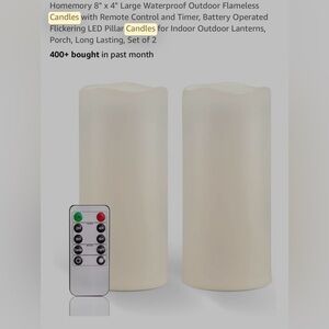 Set of 2 LED Flameless Candles with Remote